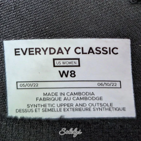 Vessi Everyday Classic Womens 8 Black Vegan Waterproof Dyma-Tex Lace Up Sneaker